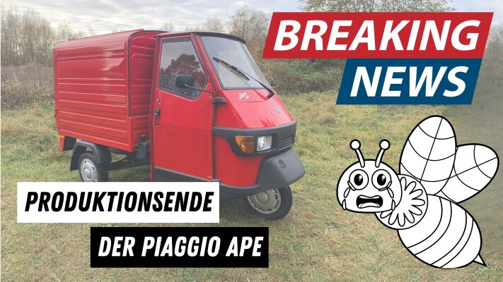 Piaggio stellt die Produktion der Piaggio Ape ein - 