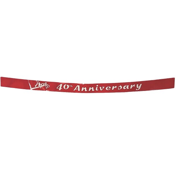 Sonnenblendstreifen mit Schriftzug "40th Anniversary"