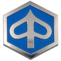 Emblem für Frontmaske, Emblem Piaggio 6-Eck / ca. 65 x 75 mm (seltener Restbestand)