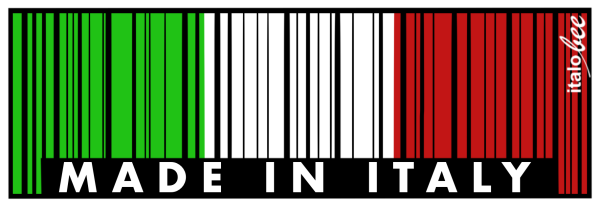 Aufkleber Barcode "Made in Italy"