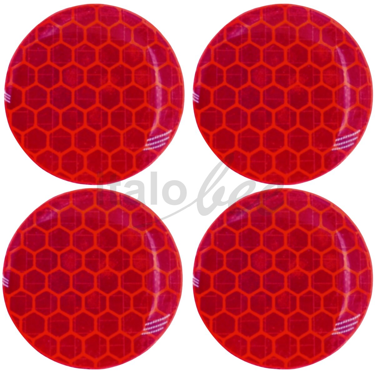 Reflektoren-Set 4-teilig, selbstklebend, Farbe: rot - italobee Shop, 8,90 €