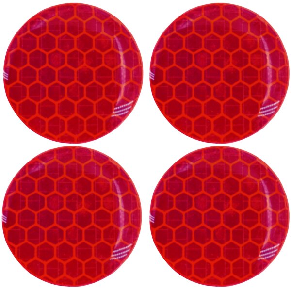 Reflektoren-Set 4-teilig, selbstklebend, Farbe: rot