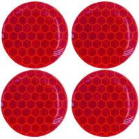 Reflektoren-Set 4-teilig, selbstklebend, Farbe: rot