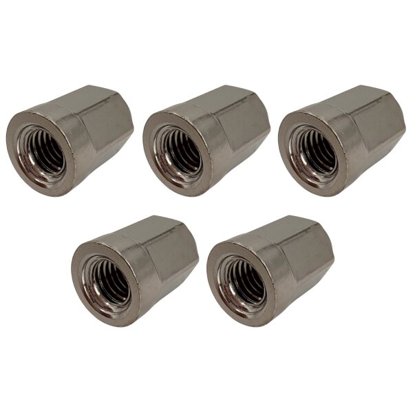 Muttern 5er Set M8x1,25mm Sechskant für Felge, chrom