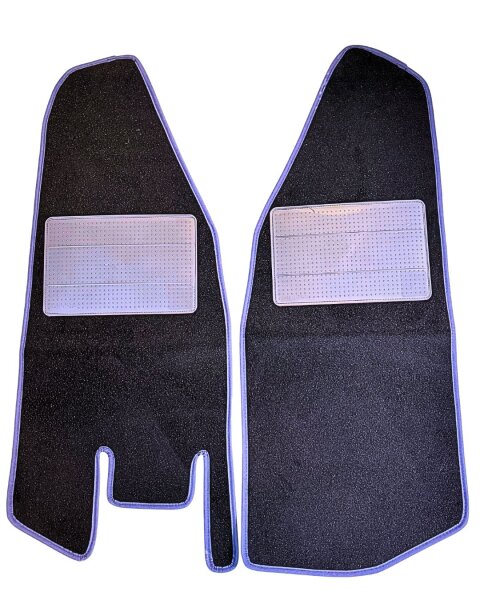 Fußmatten Satz Ape 50 schwarz mit blauer Umrandung