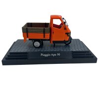Modell 1:43 PIAGGIO APE 50 Pritsche mit Holzaufsatz orange